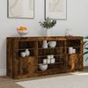 vidaXL Sideboard with LED Lights Smoked Oak 142.5x37x67 cm