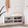 vidaXL Shoe Cabinet White 110x34x45 cm Solid Wood Pine