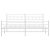 vidaXL Metal Bed Frame without Mattress with Footboard White 180x200cm