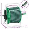 vidaXL Free Standing Green Hose Reel with Hose Fitting Set 0.5" 50 m PVC