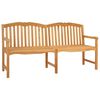 vidaXL Handcarved Rose Bench 180.5 x 60 x 96 cm Solid Teak Wood