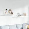 vidaXL Floating Wall Shelves 2 pcs High Gloss White 120x23.5x3.8 cm MDF