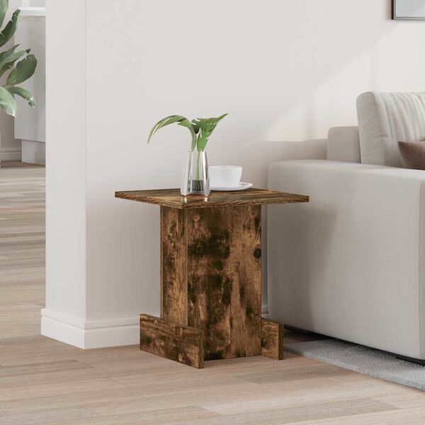 vidaXL End Table Smoked Oak 35.5 x 35 x 40 cm Engineered Wood