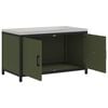 vidaXL Kitchen Storage with Shelf Olive Green 90 x 50 x 53 cm Steel