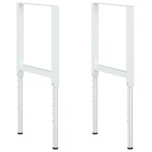 vidaXL Adjustable Work Bench Frames 2 pcs Metal 55x(69-95.5) cm Grey