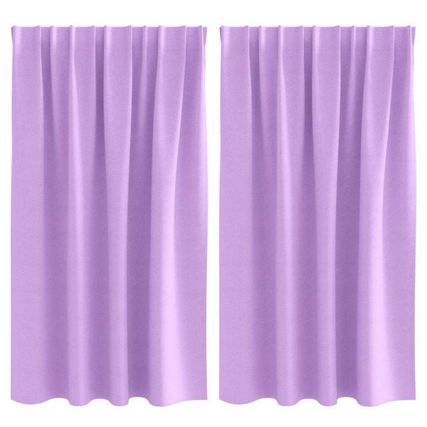 vidaXL Blackout Curtains with Rings 2 pcs Purple 140 x 140 cm