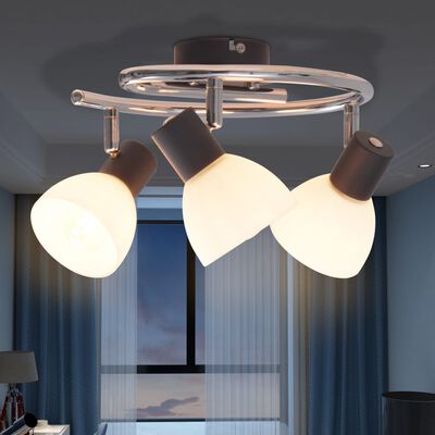 vidaXL Ceiling Lamp with 3 Spotlights E14 Black