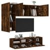vidaXL 4 Piece TV Wall Units Smoked Oak Engineered Wood