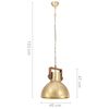 vidaXL Industrial Hanging Lamp 25 W Brass Round 40 cm E27