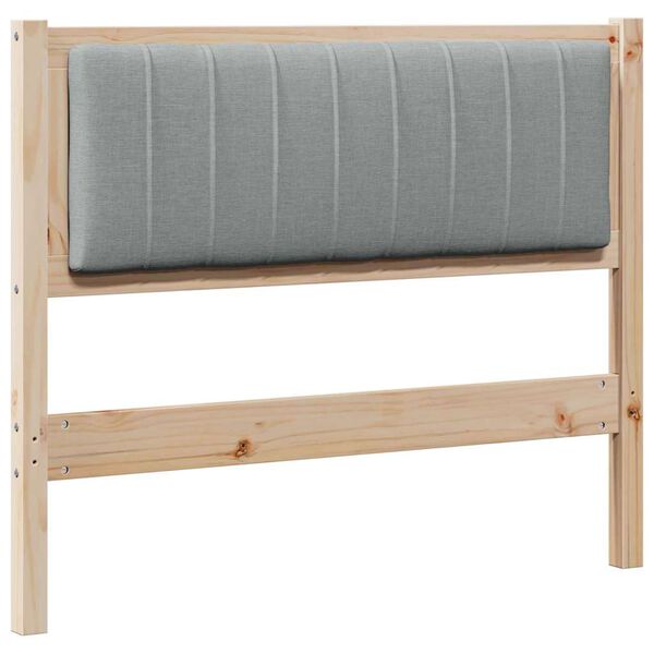 vidaXL Upholstered Headboard Light Grey 100 cm Solid Pine Wood