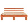 vidaXL Bed Frame with Headboard Wax Brown 200 x 200 cm Solid Pine Wood
