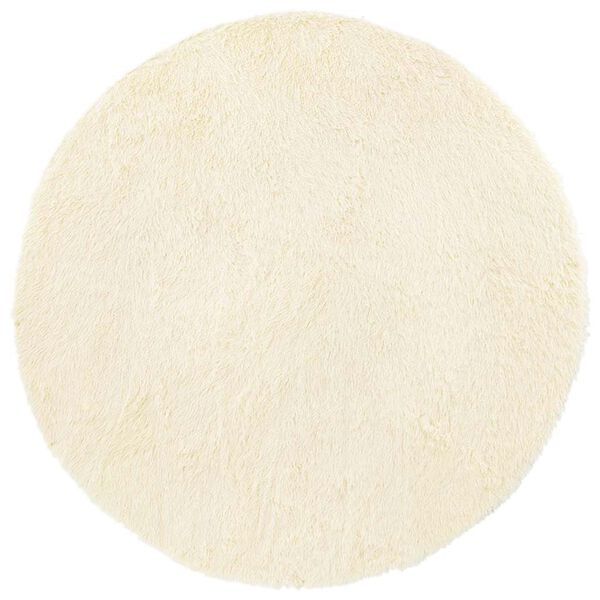 vidaXL Shaggy Rug High Pile NAVARRA Cream 120x120 cm Polyester