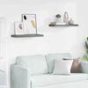 vidaXL Floating Wall Shelves 2 pcs High Gloss Grey 60x23.5x3.8 cm MDF