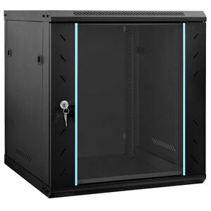 vidaXL Network Cabinet with Storage Black 60 x 45 x 65 cm Steel