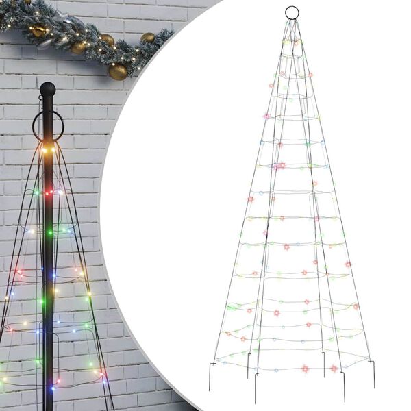 vidaXL LED Christmas Tree 200 LEDs Colourful 180 cm