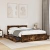 vidaXL Bed Frame with Headboard without Mattress Smoked Oak 120x190 cm Small Double