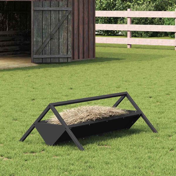 vidaXL Livestock Feeding Trough Black 111 x 76 x 38 cm