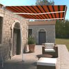vidaXL Manual Retractable Awning with LED 350x250 cm Orange and Brown