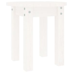 vidaXL Coffee Table White &Oslash; 35x35 cm Solid Wood Pine