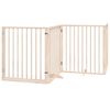 vidaXL Dog Gate with Door Foldable 4 Panels 320 cm Poplar Wood