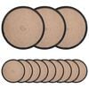 vidaXL Jute Placemets 12 pcs Natural and Black &Oslash; 30 cm 100% Tossa Jute