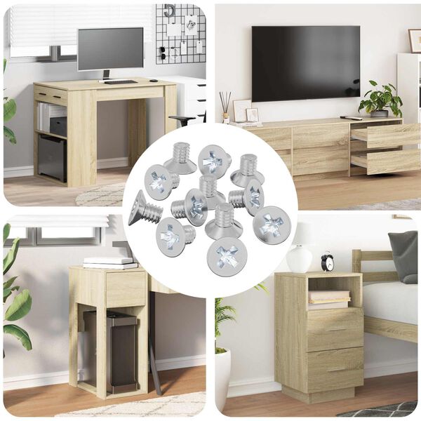 vidaXL Countersunk Head Screws 12 pcs Silver M4 x 6 mm Iron