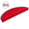 vidaXL Stair Mats 15 pcs 56x17x3 cm Red Half Round