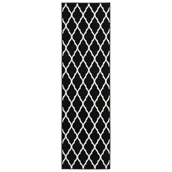 vidaXL Runner Rug BCF Black and White 100x450 cm