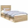 vidaXL Bed Frame with Headboard Sonoma Oak 90 x 200 cm Engineered wood