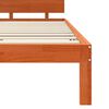 vidaXL Bed Frame with Headboard Wax Brown 160 x 200 cm Solid Pine Wood