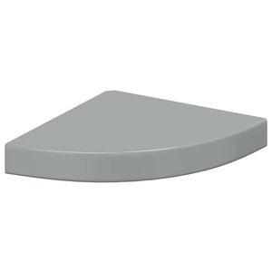 vidaXL Floating Corner Shelf High Gloss Grey 25x25x3,8 cm MDF