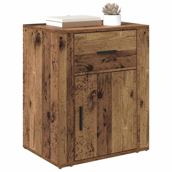 vidaXL Bedside Cabinet Old Wood 35 x 50 x 60 cm Engineered Wood
