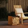 vidaXL Firewood Rack 40x40x40 cm Weathering Steel