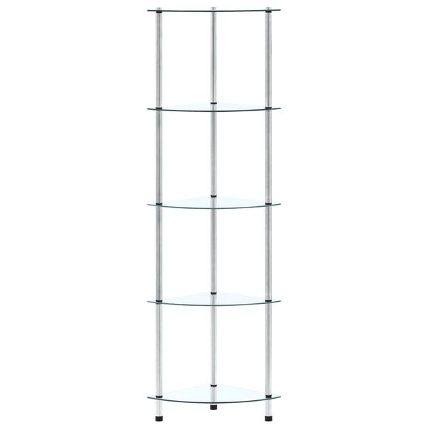 vidaXL 5-Tier Shelf Transparent 30x30x130 cm Tempered Glass