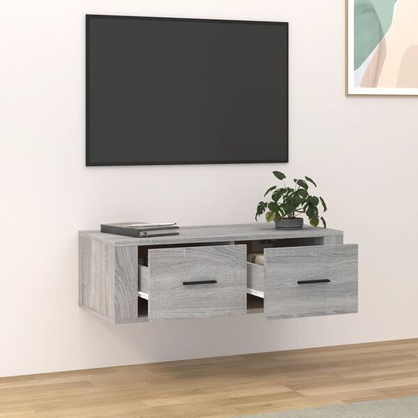 vidaXL Hanging TV Cabinet Grey Sonoma 80x36x25 cm Engineered Wood