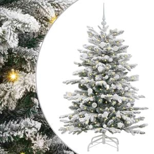 vidaXL Artificial Hinged Christmas Tree White 150 cm PE and PVC