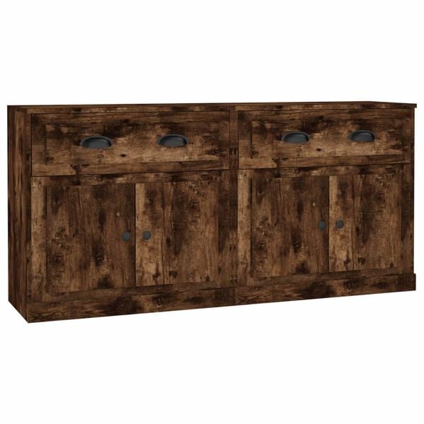 vidaXL Sideboards 2 pcs Smoked Oak Engineered Wood