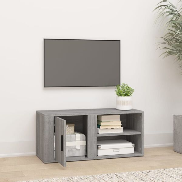 vidaXL TV Cabinet Grey Sonoma 80x31,5x36 cm Engineered Wood