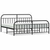 vidaXL Metal Bed Frame without Mattress with Footboard Black 193x203cm