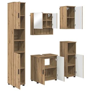 vidaXL Bathroom Furniture Set 5 pcs Artisan Oak 61 x 35 x 64 cm