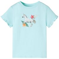 Kids' T-shirt with Short Sleeves Light Aqua 92