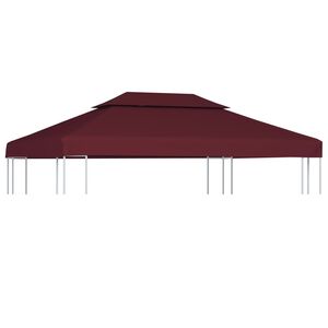 vidaXL 2-Tier Gazebo Top Cover 310 g/m&sup2; 4x3 m Bordeaux