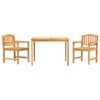 vidaXL 3 Piece Garden Dining Set Solid Wood Teak
