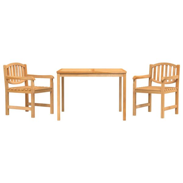 vidaXL 3 Piece Garden Dining Set Solid Wood Teak