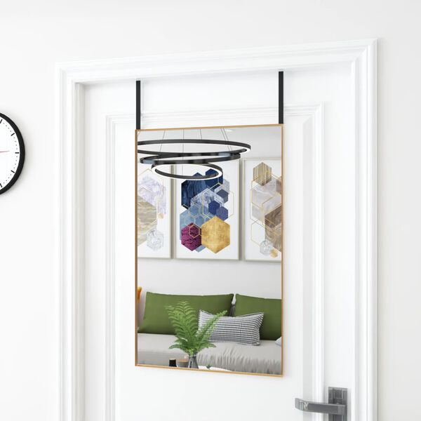 vidaXL Door Mirror Gold 50x80 cm Glass and Aluminium