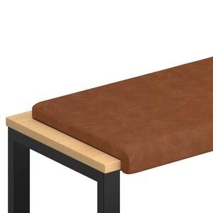 vidaXL Bench Cushion Faux Leather Brown Depth 35 cm