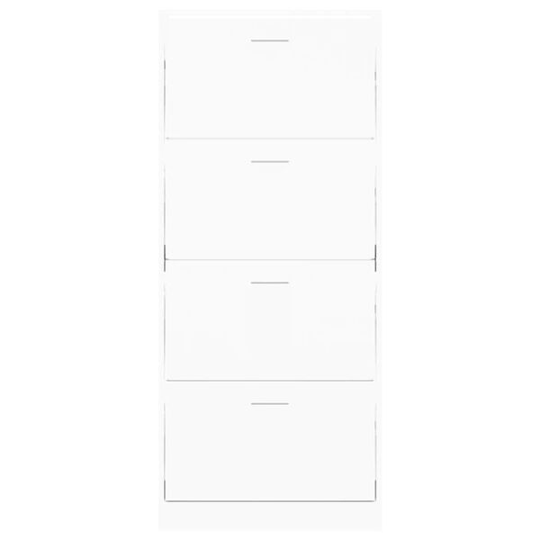 vidaXL Shoe Cabinet White 63x24x147 cm Engineered Wood