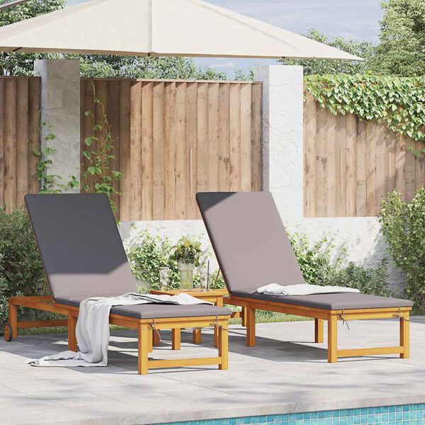 vidaXL Sun Lounger 3 pcs Brown 35 x 35 x 34cm Solid Acacia wood
