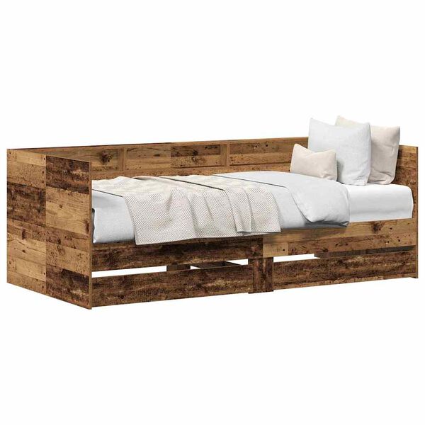 vidaXL Daybed with Headboard Old Wood 75 x 190 cm Engineered Wood