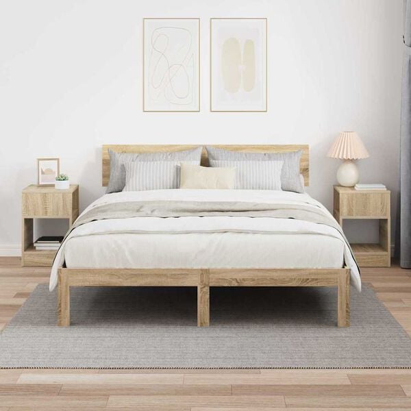 vidaXL End Table 2 pcs Sonoma Oak 30.5 x 30 x 45 cm Engineered Wood